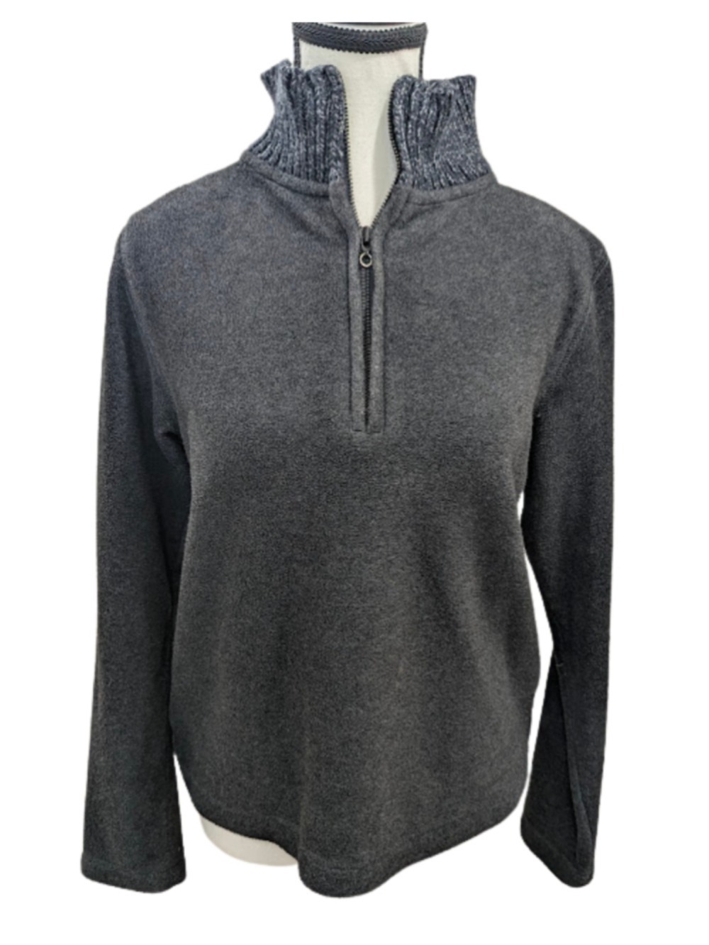 Eddie Bauer Fleece Pullover XS Gray Quarter Zip Cozy Gorpcore Outdoor Hiking